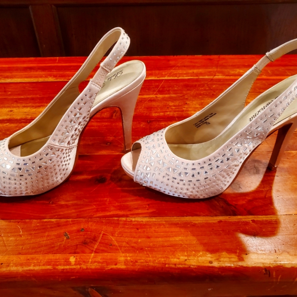 Slingback peep toe dressy high heels